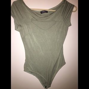 Fashion Nova Bodysuit in Olive